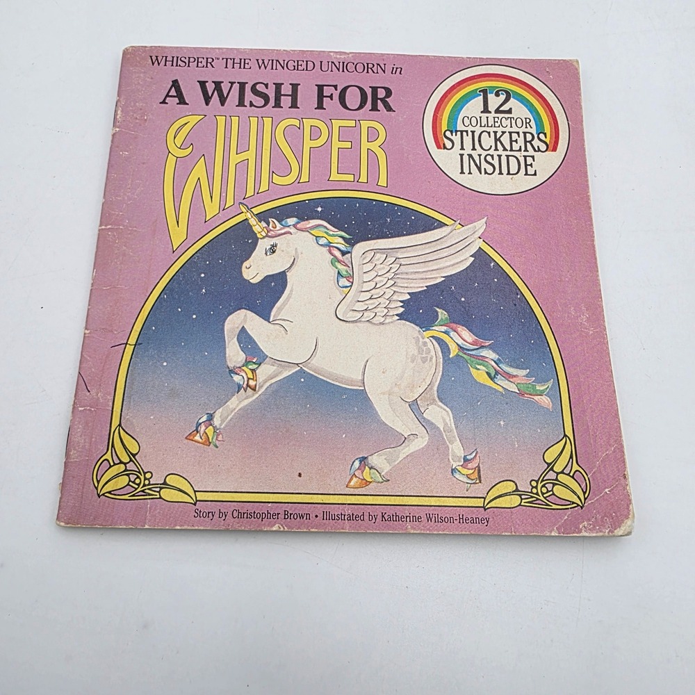 Vintage 1984 A Wish for Whisper Winged Unicorn Sticker Book Antioch Publishing